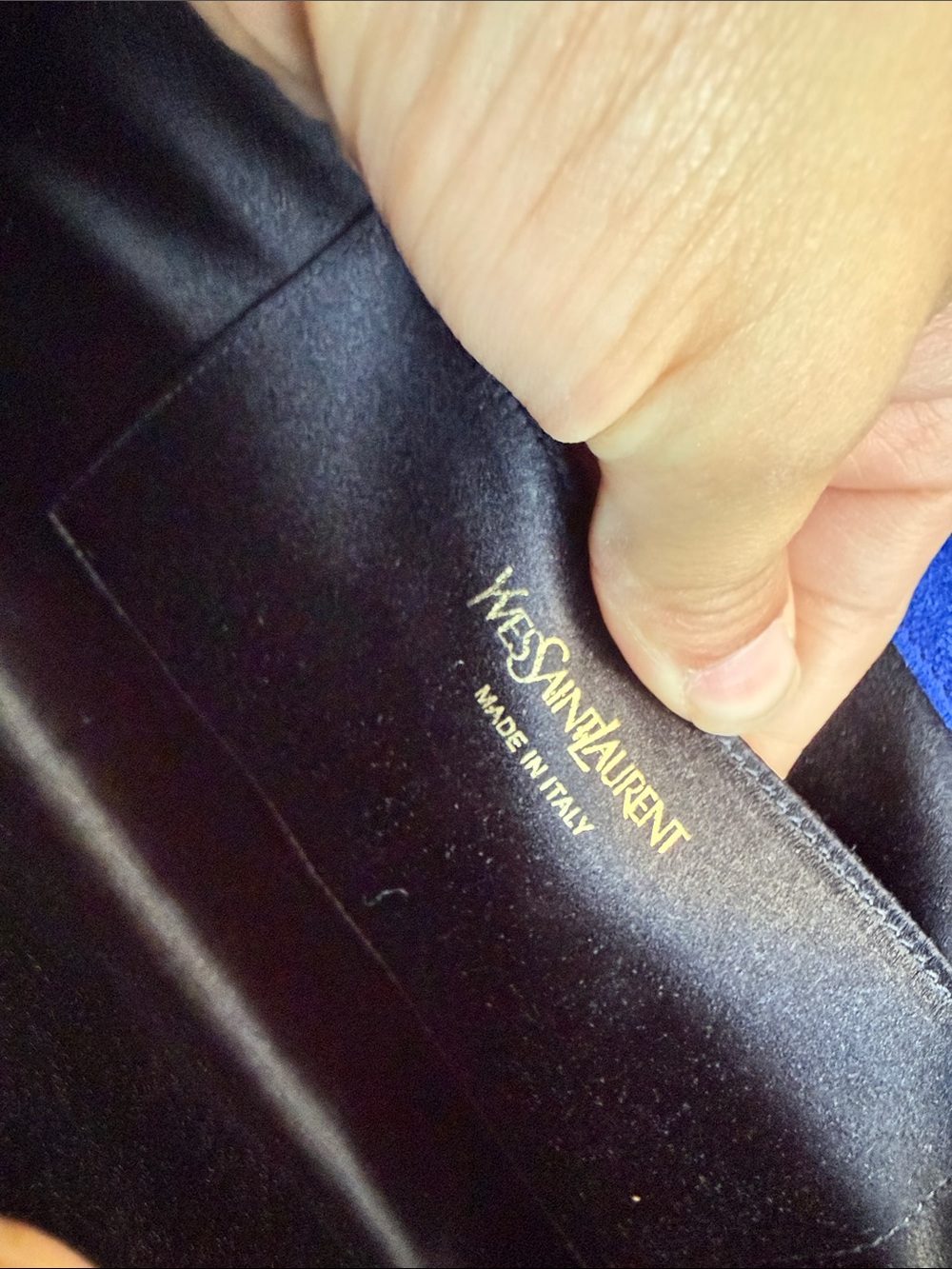 YSL Blue Patent Leather Clutch - Picture 5 of 9